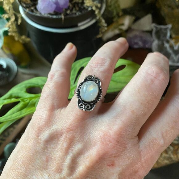 Handmade Jewelry - Moonstone Ring Size 8